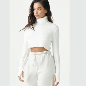 Joah Brown Cropped Turtleneck Sweater